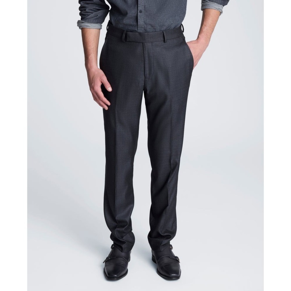 Kenneth Cole Mens Slim fit Dress Suit Pants 29W 32L Gun Metal Stretch